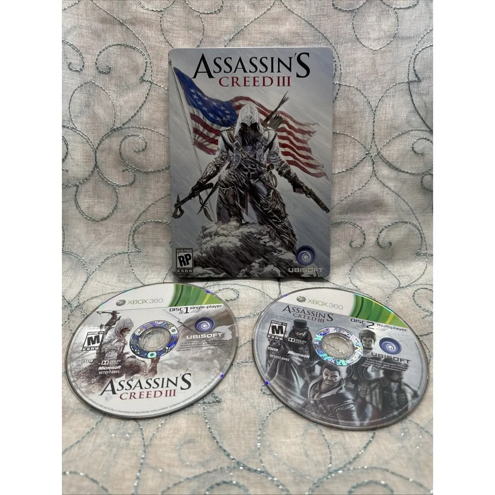 Assassins Creed 3 Xbox 360 In Metal Tin, Untested,‎ Has Some Scratches
